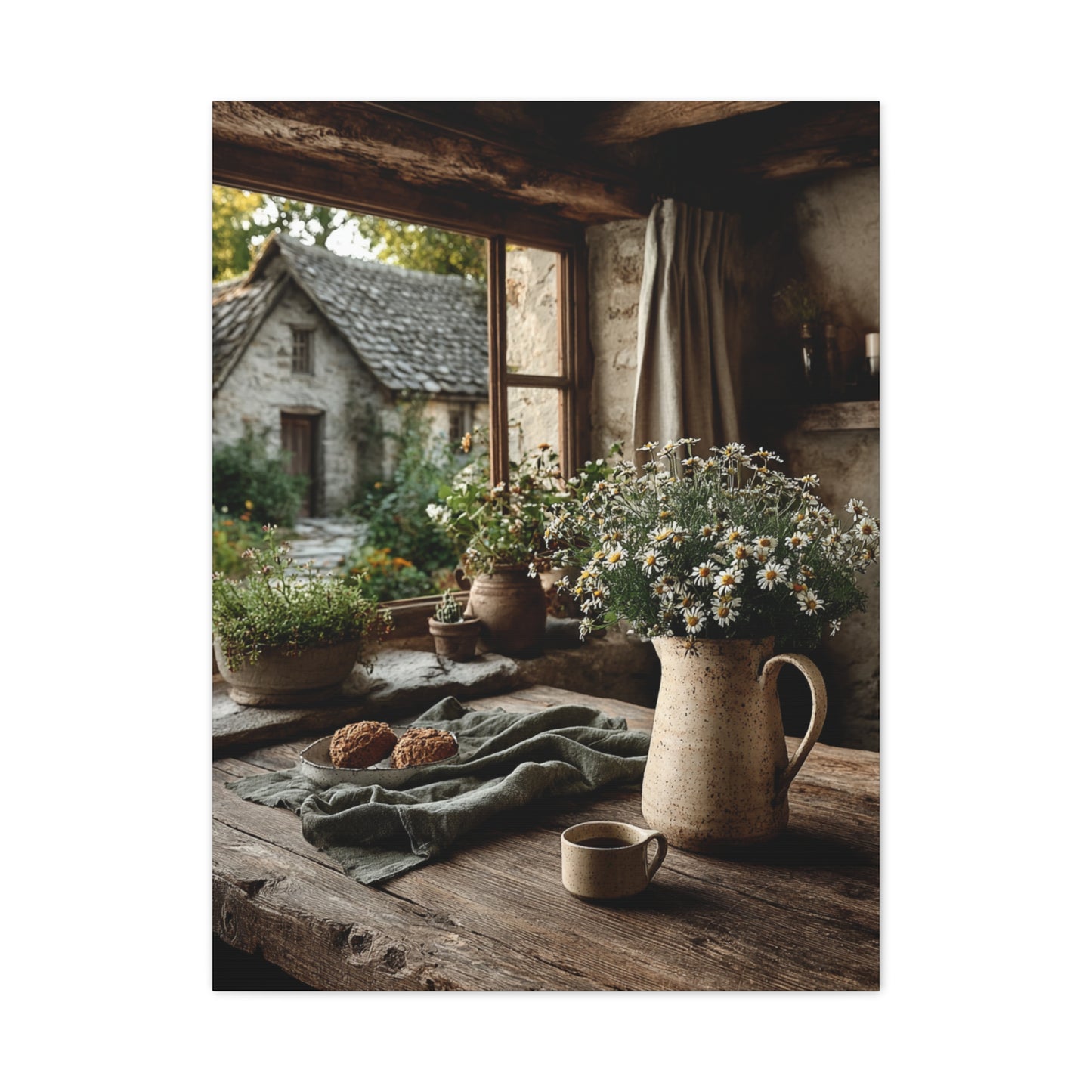 Rustic Farmhouse Window Still Life Wall Art & Canvas Print