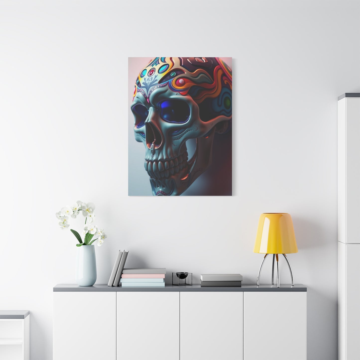 3D Trippy Skull Art By Ali Gulec Art Supreme Gallery Wall Art & Canvas Print