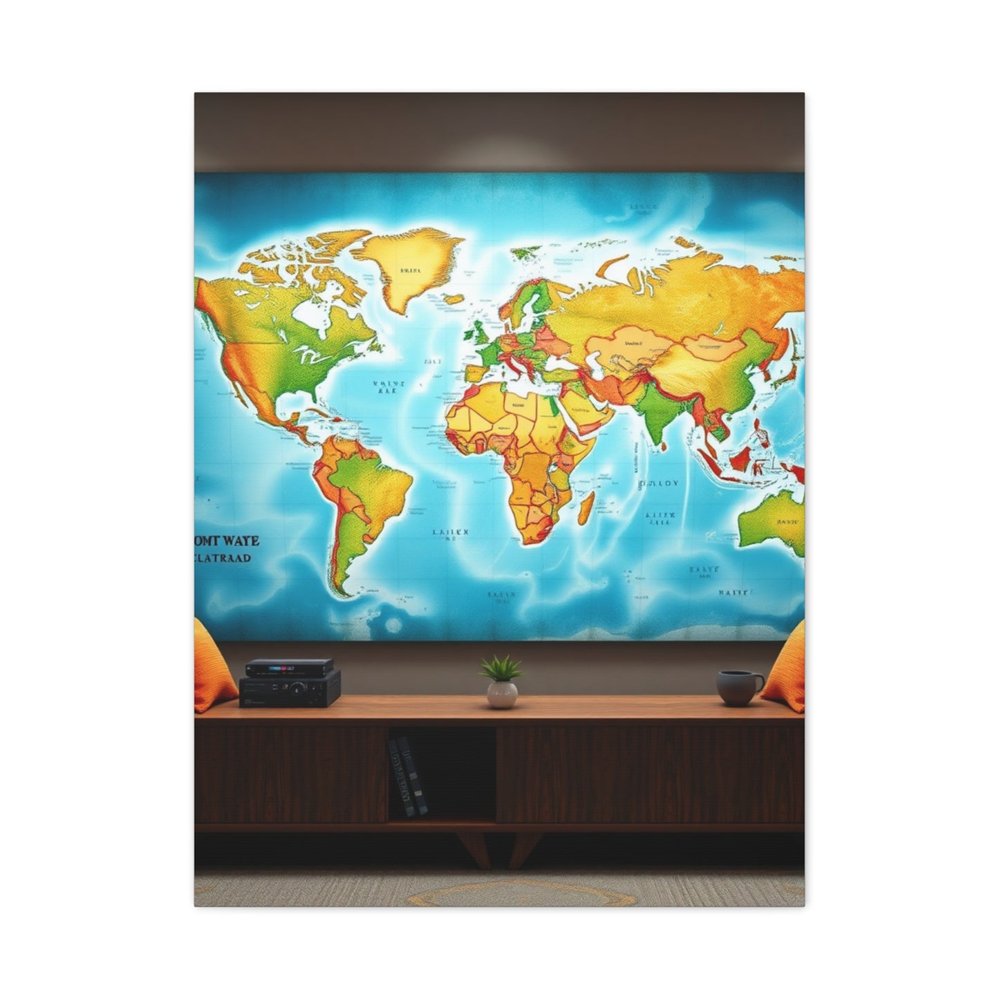 World Map Art Supreme Gallery Wall Art & Canvas Print