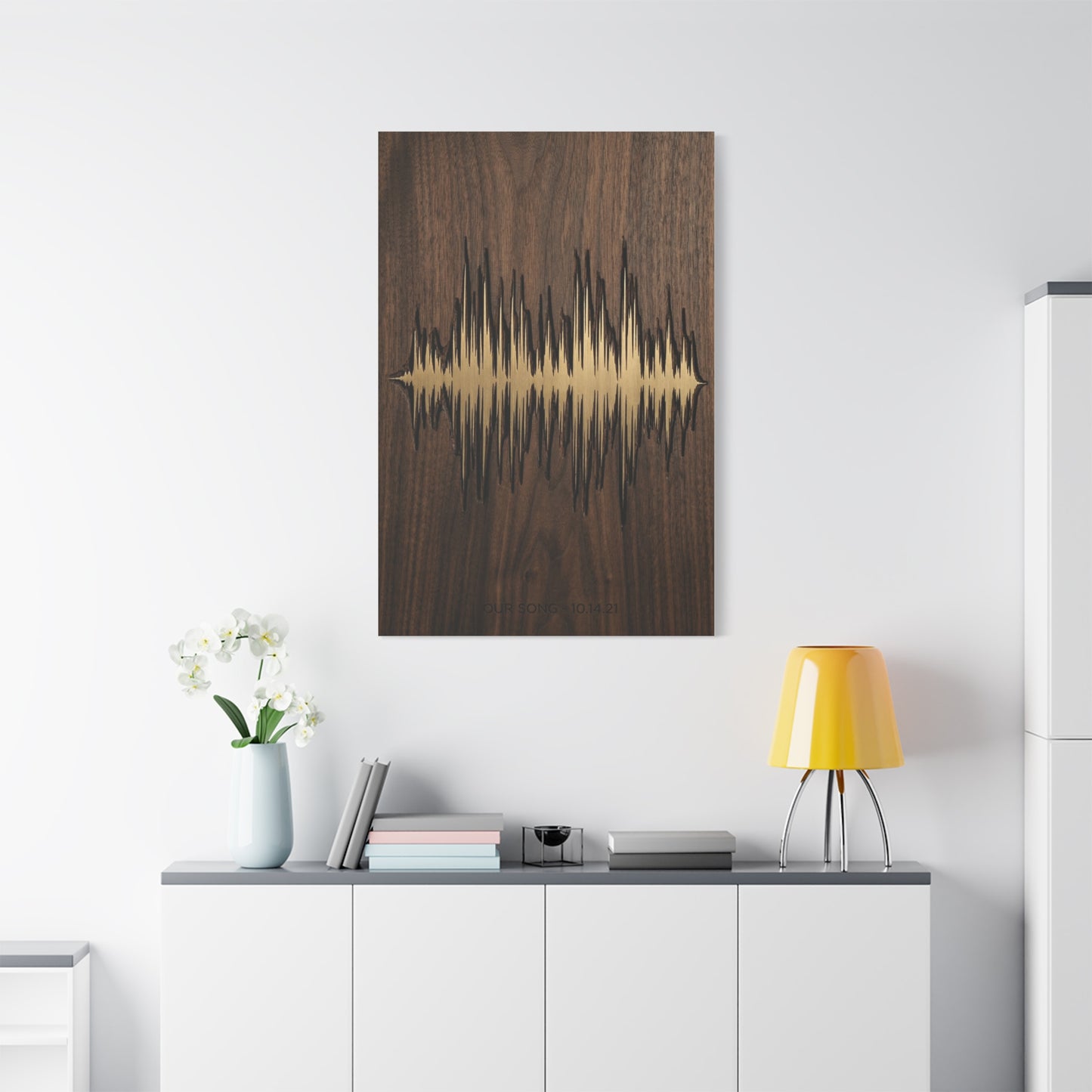 Personalized Soundwave Engraved Wood Wall Art & Canvas Print