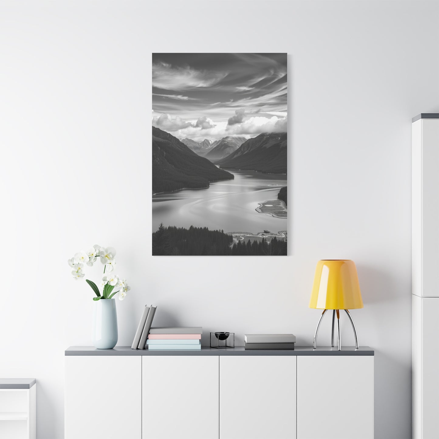 Masterpiece Black & White Scenic Landscapes Art Vision Wall Art & Canvas Print