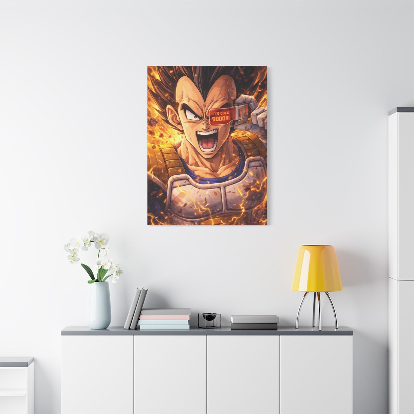 Vegeta Super Saiyan It's Over 9000 Wall Art & Canvas Print