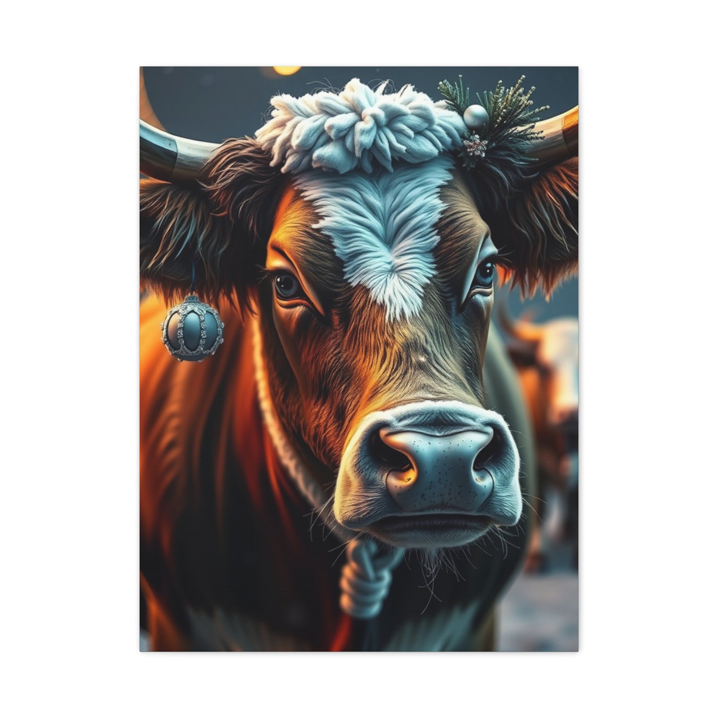Christmas Cow Art Luxury Canvas Wall Art & Canvas Print