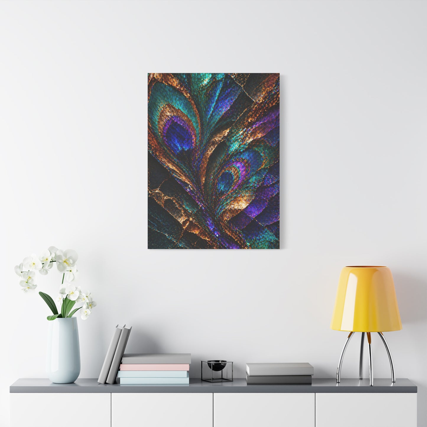 Abstract Peacock Ore Crystal Wall Art & Canvas Print