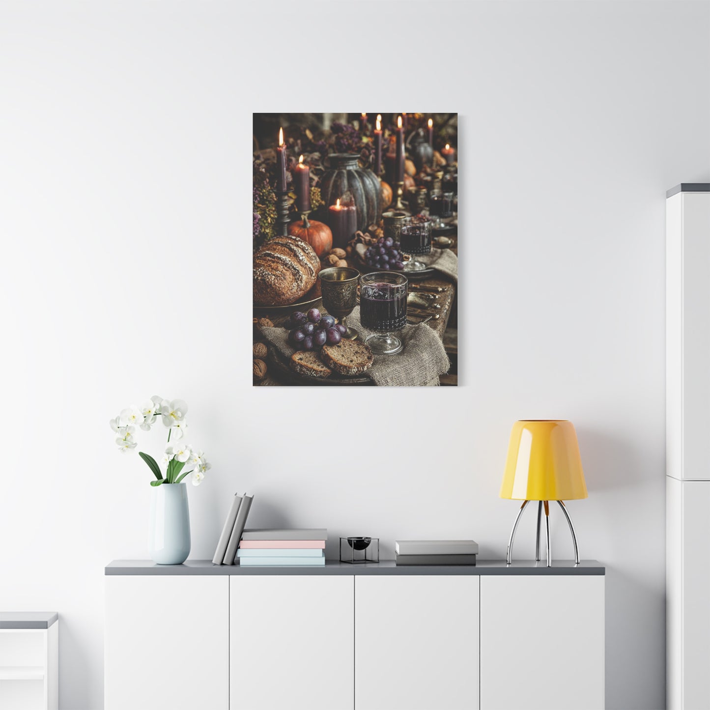 Autumn Harvest Feast Table Wall Art & Canvas Print