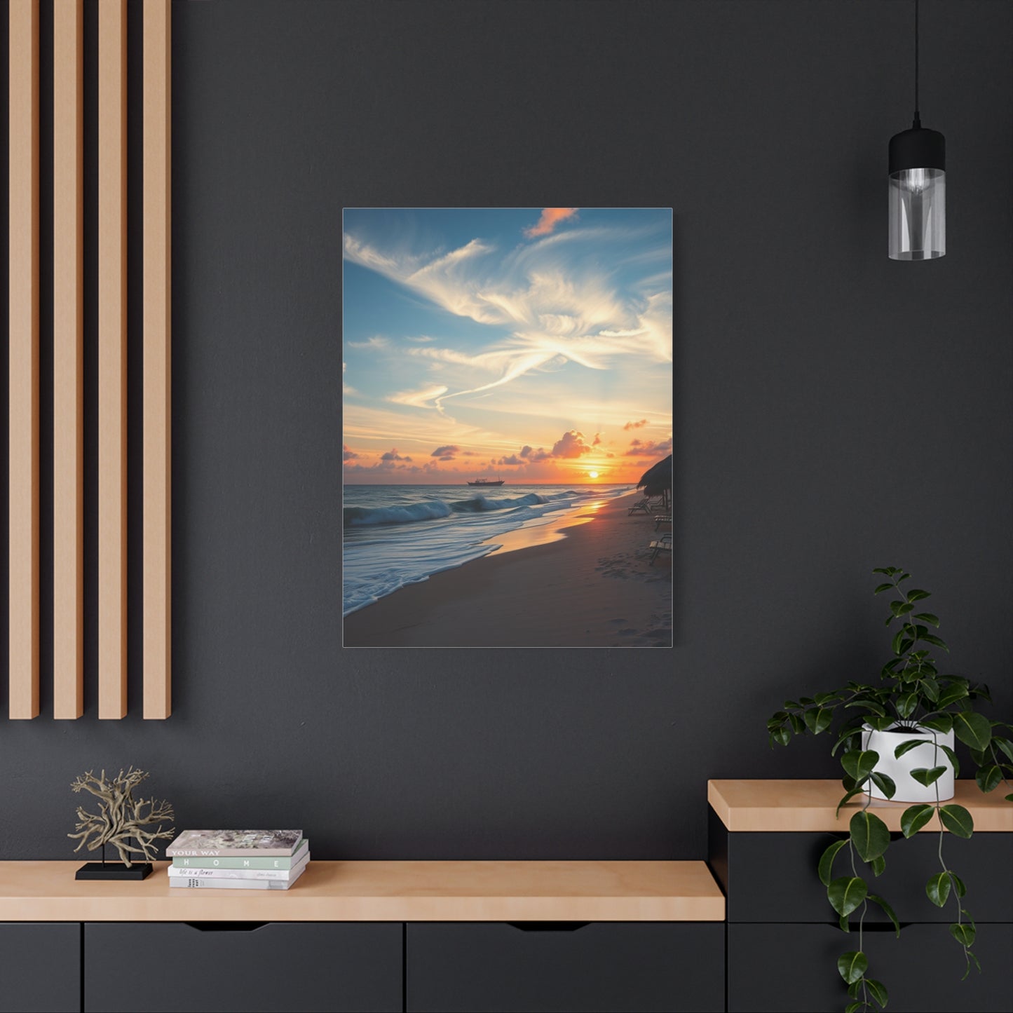 Supreme Beach Sunrise and Sunset Art Collection Wall Art & Canvas Print