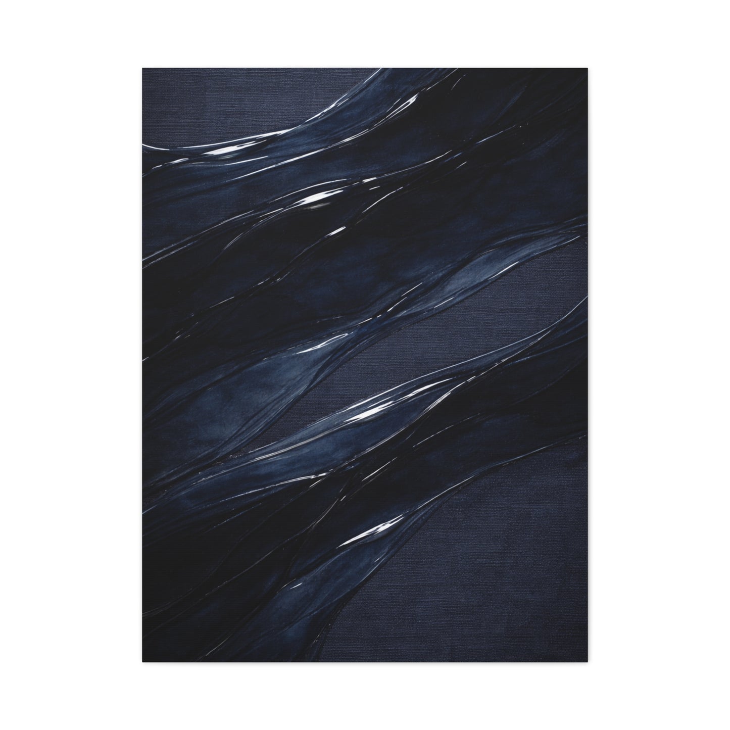 Fluid Navy Wave Abstraction Wall Art & Canvas Print