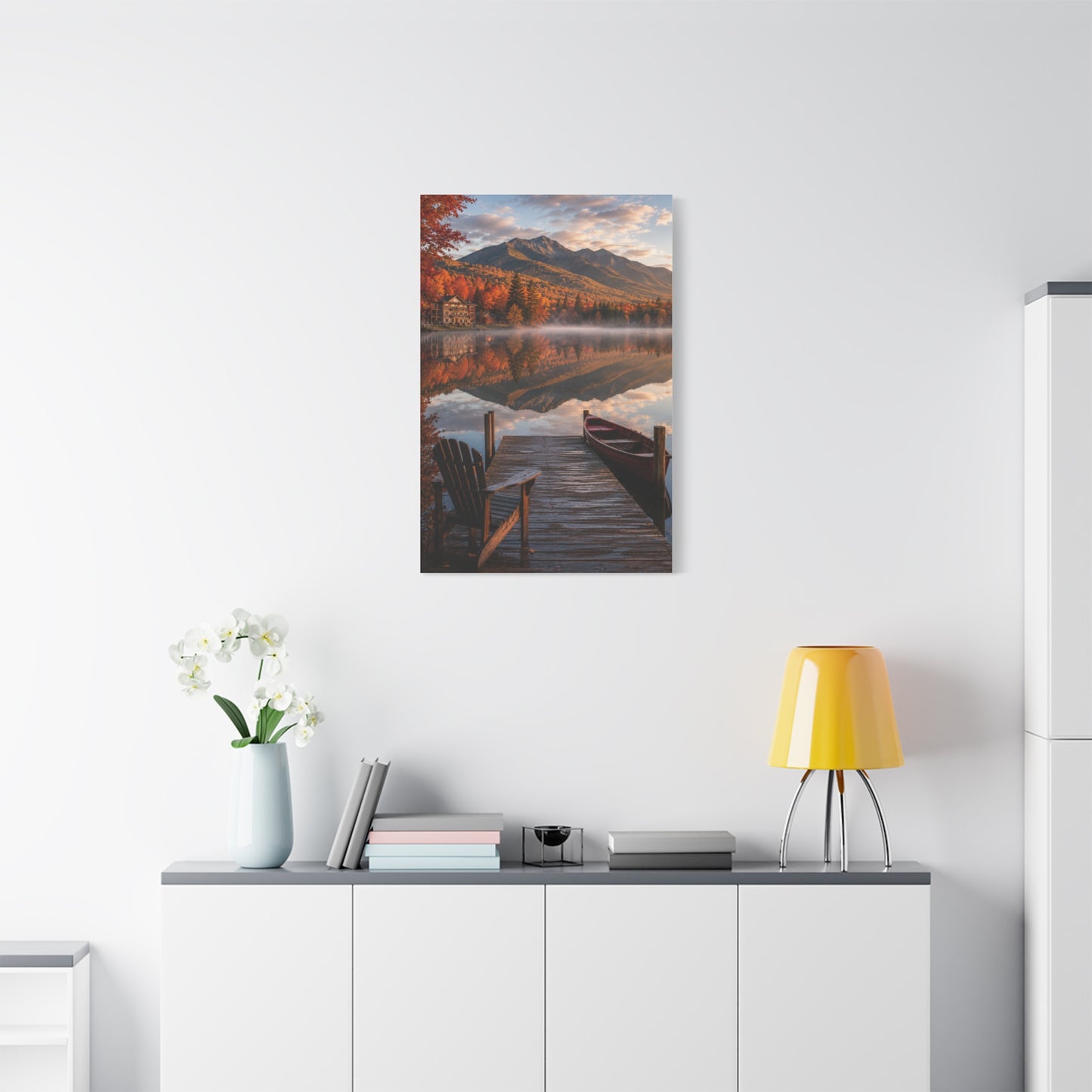 Adirondack Mirror Lake Autumn Wall Art & Canvas Print