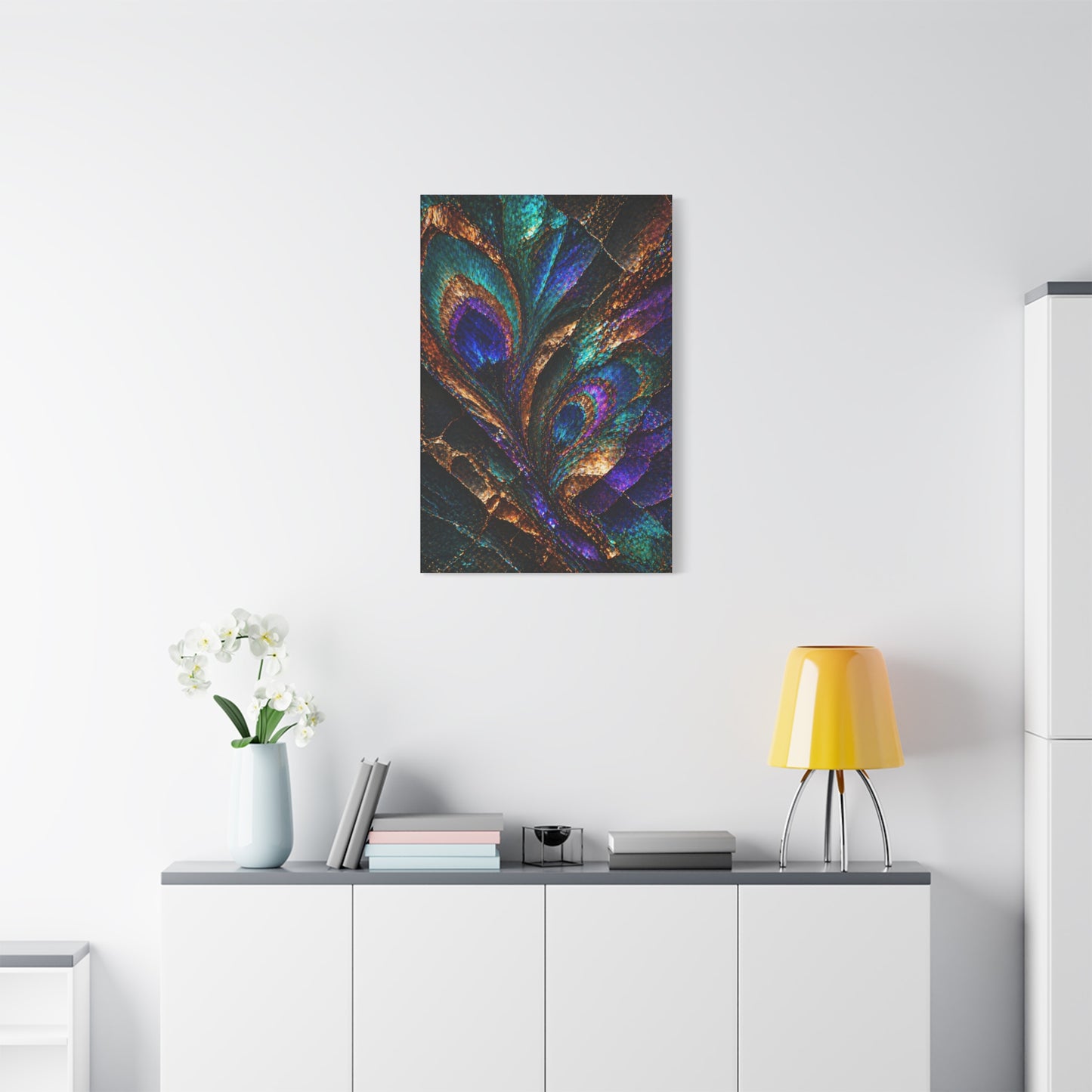 Abstract Peacock Ore Crystal Wall Art & Canvas Print