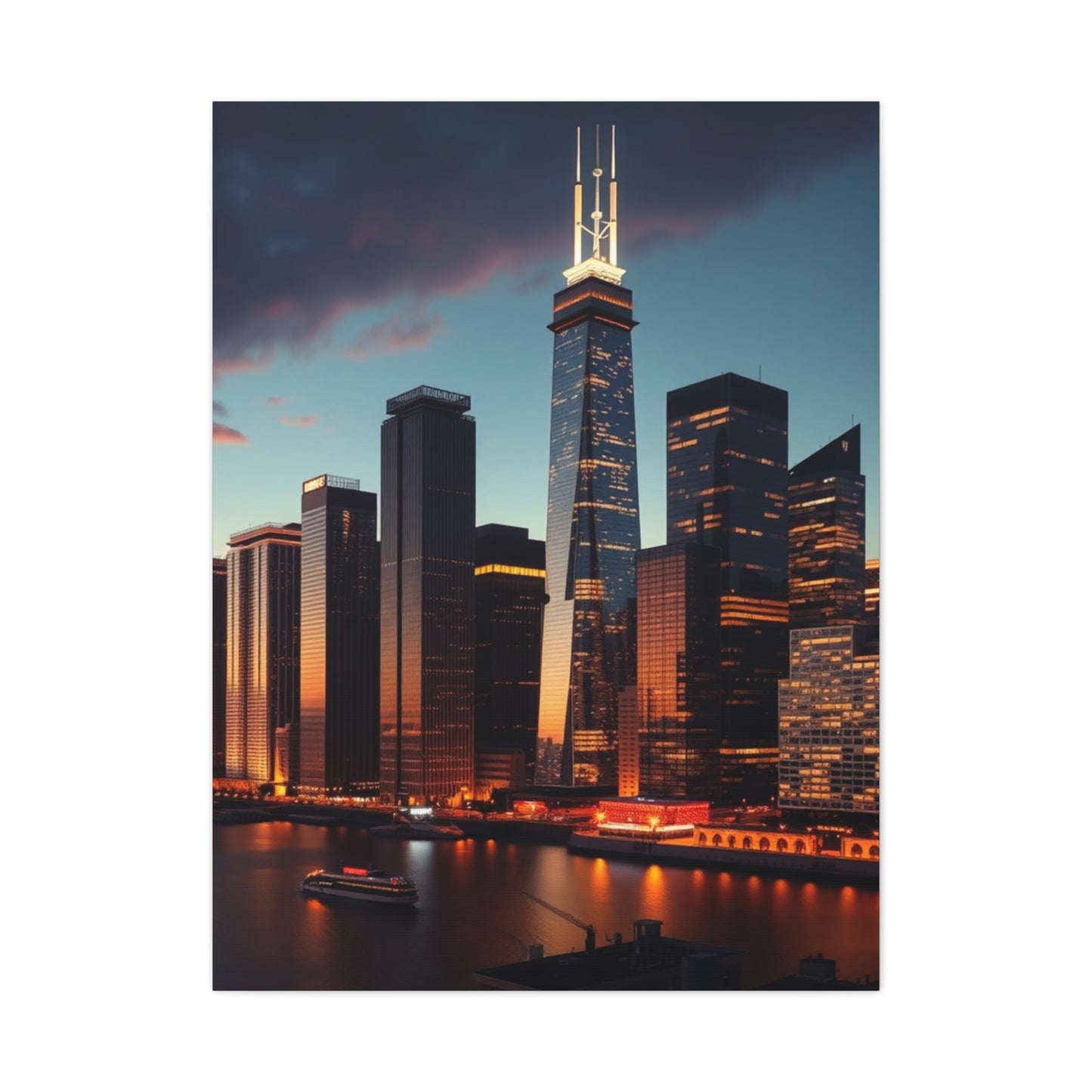 Chicago Skylines Art Supreme Gallery Wall Art & Canvas Print