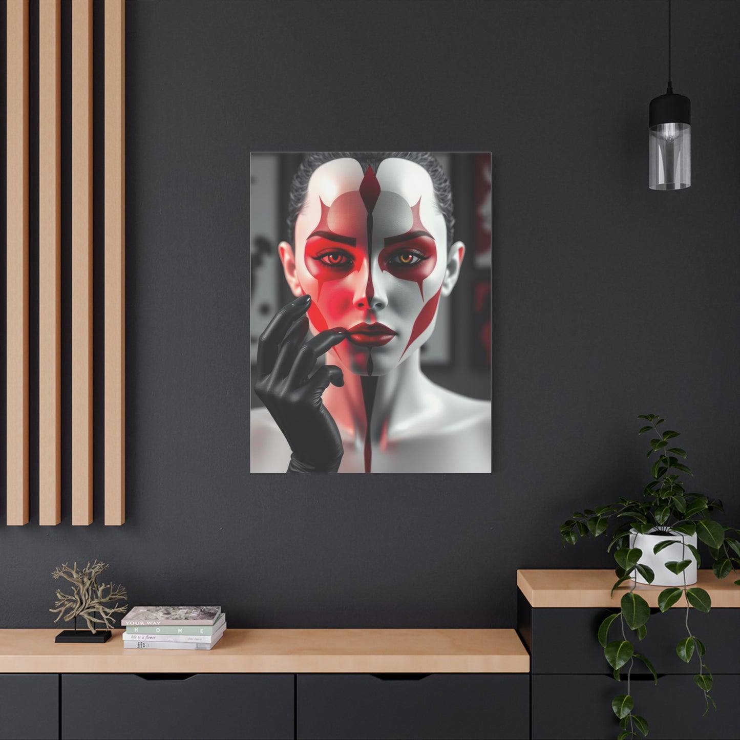 Vision Black, White & Red Art Art Wall Art & Canvas Print