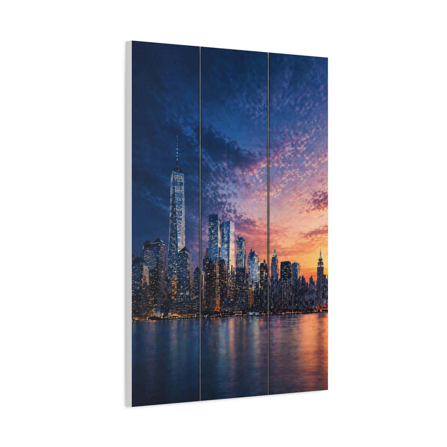 Blue Hour Skyline Triptych Wall Art & Canvas Print