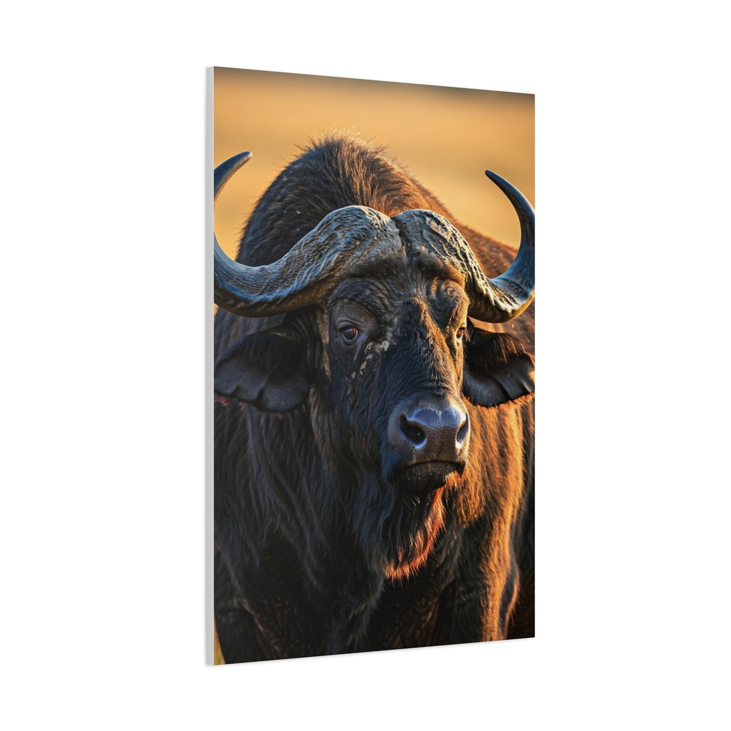 Golden Sunset Cape Buffalo Portrait Wall Art & Canvas Print