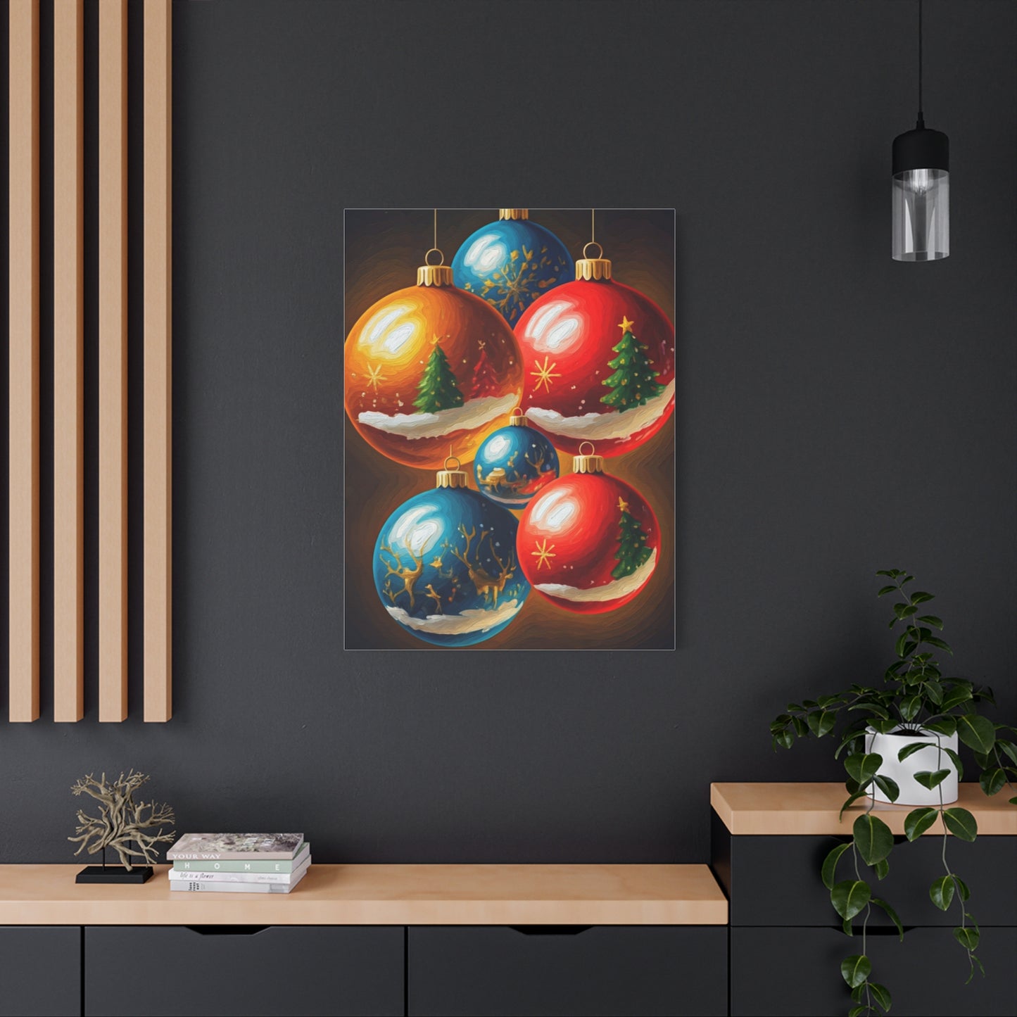 Expressive Painted Christmas Ornament Collection Wall Art & Canvas Print