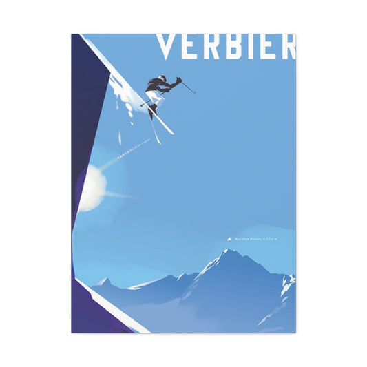 Skiing At The Cliff Wall Art & Canvas Prints