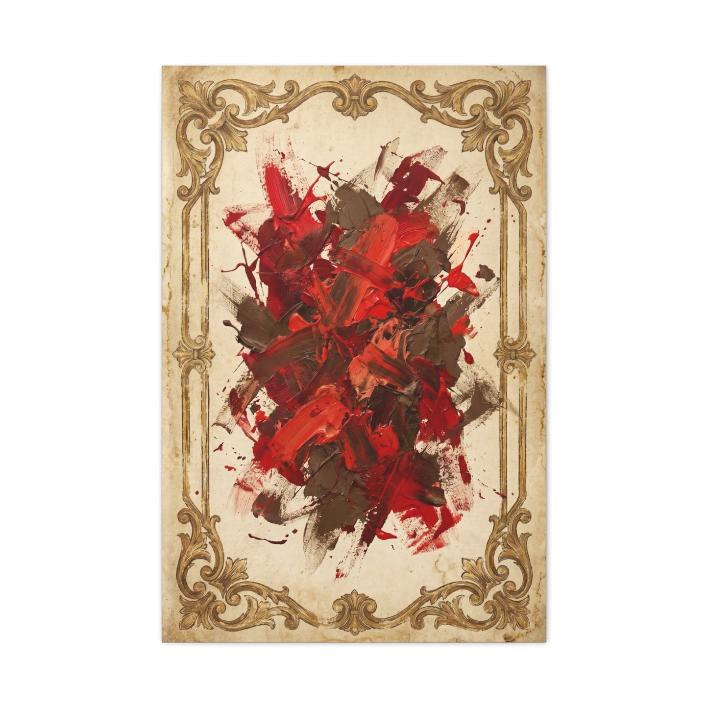 Vintage Framed Red Expressionist Composition Wall Art & Canvas Print