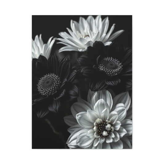 Monochrome Bloom Elegance Wall Art & Canvas Print
