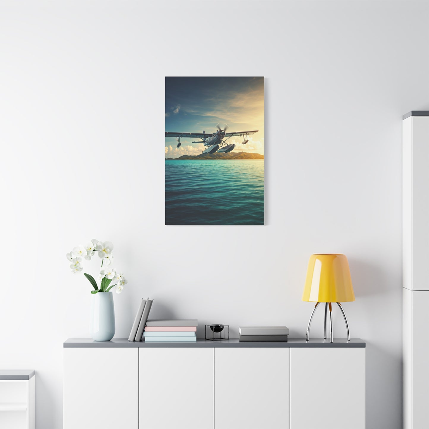 Seaplane Over Tropical Waters Wall Art & Canvas Prints