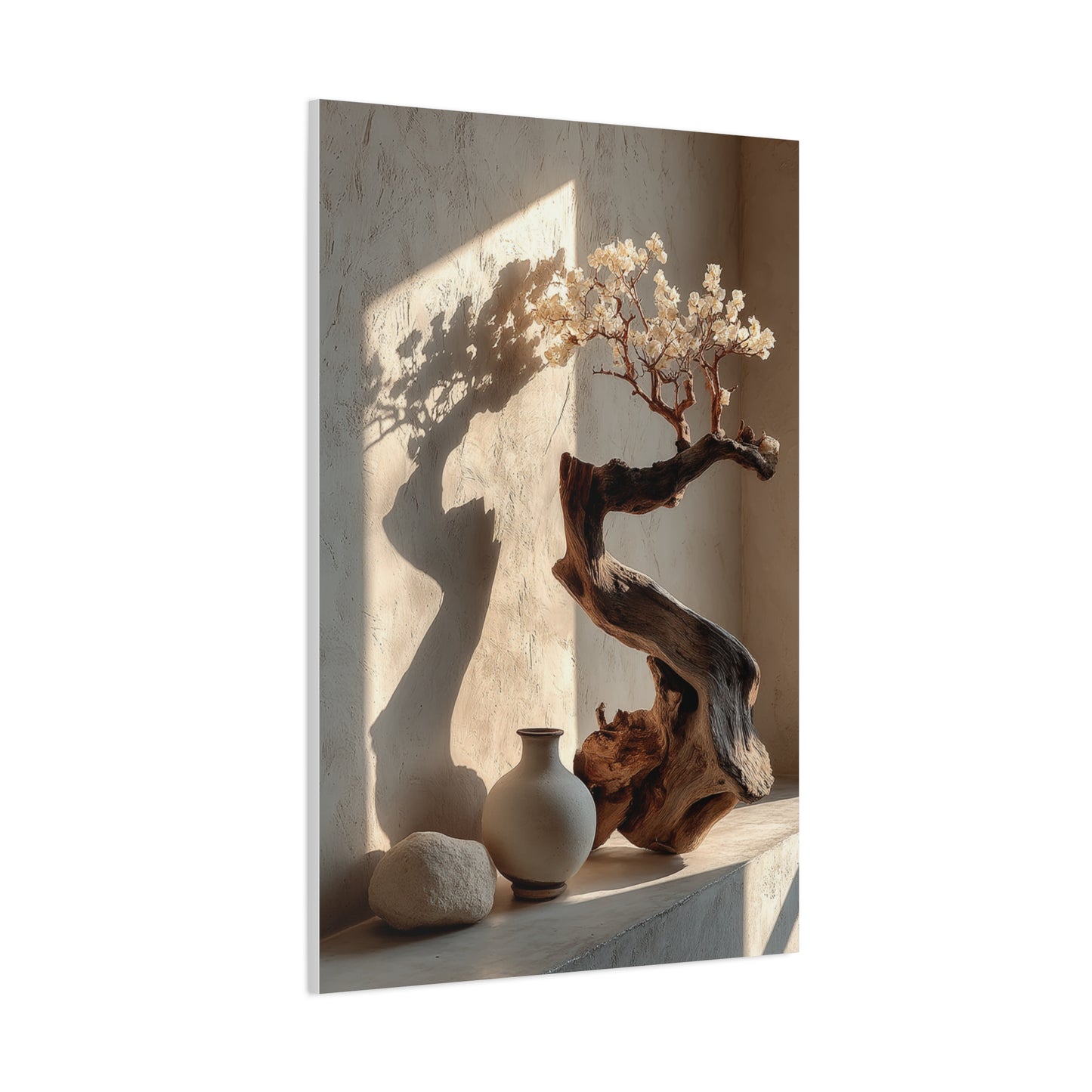 Sculptural Driftwood Bonsai Wall Art & Canvas Print