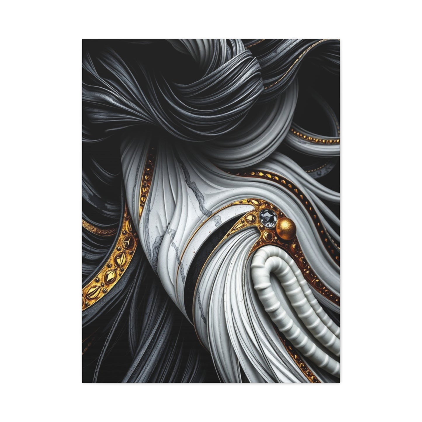Black White and Gold Art Luxury Canvas Wall Art & Canvas Print
