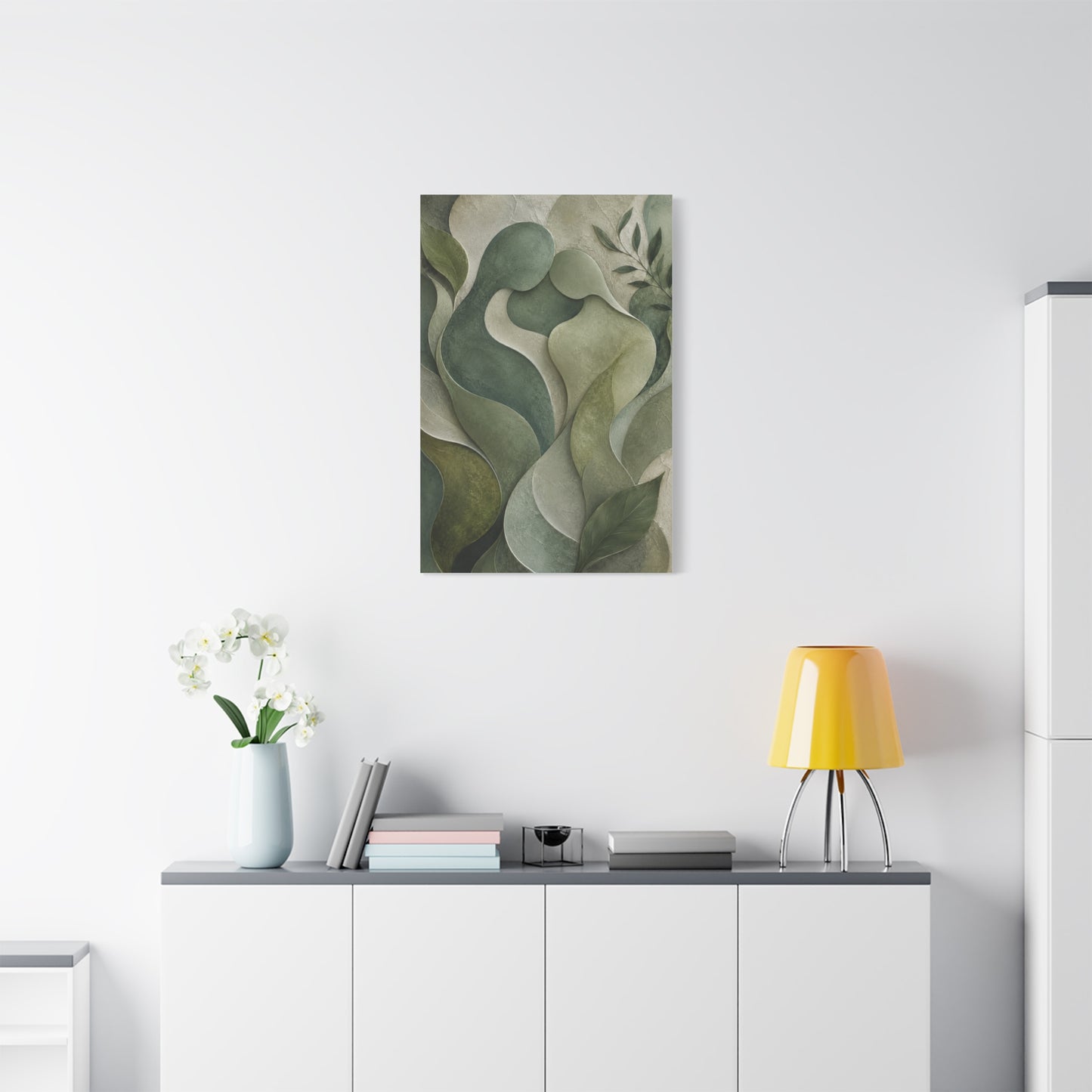 Biophilic Jade Embrace Abstract Wall Art & Canvas Print