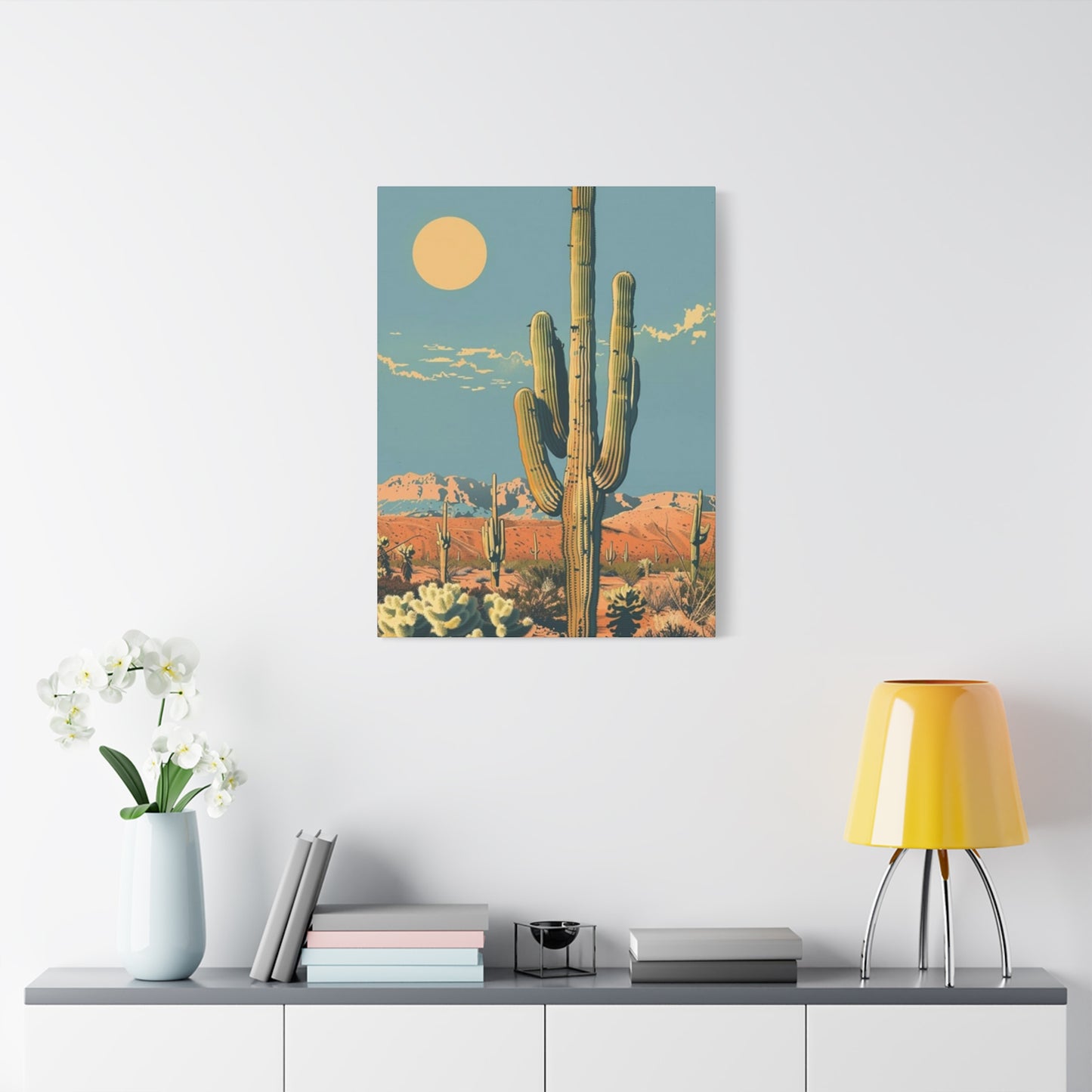 Large Cactus In Desert Wall Art & Canvas Prints