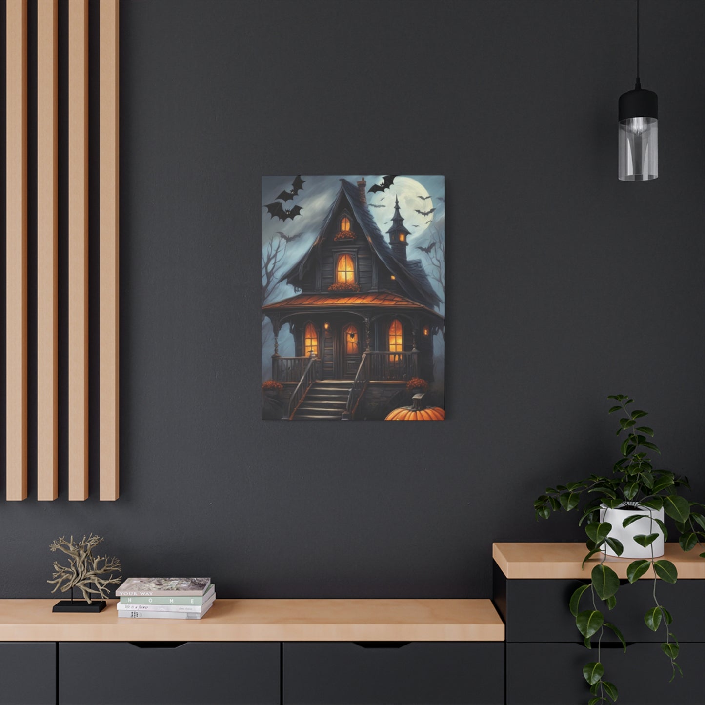 Halloween House Painting Wall Art & Canvas Prints