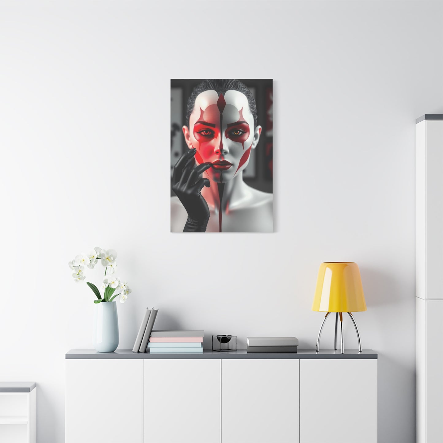 Vision Black, White & Red Art Art Wall Art & Canvas Print