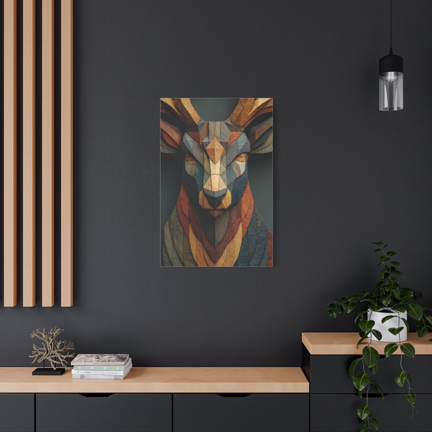 Geometric Mosaic Stag Wall Art & Canvas Print