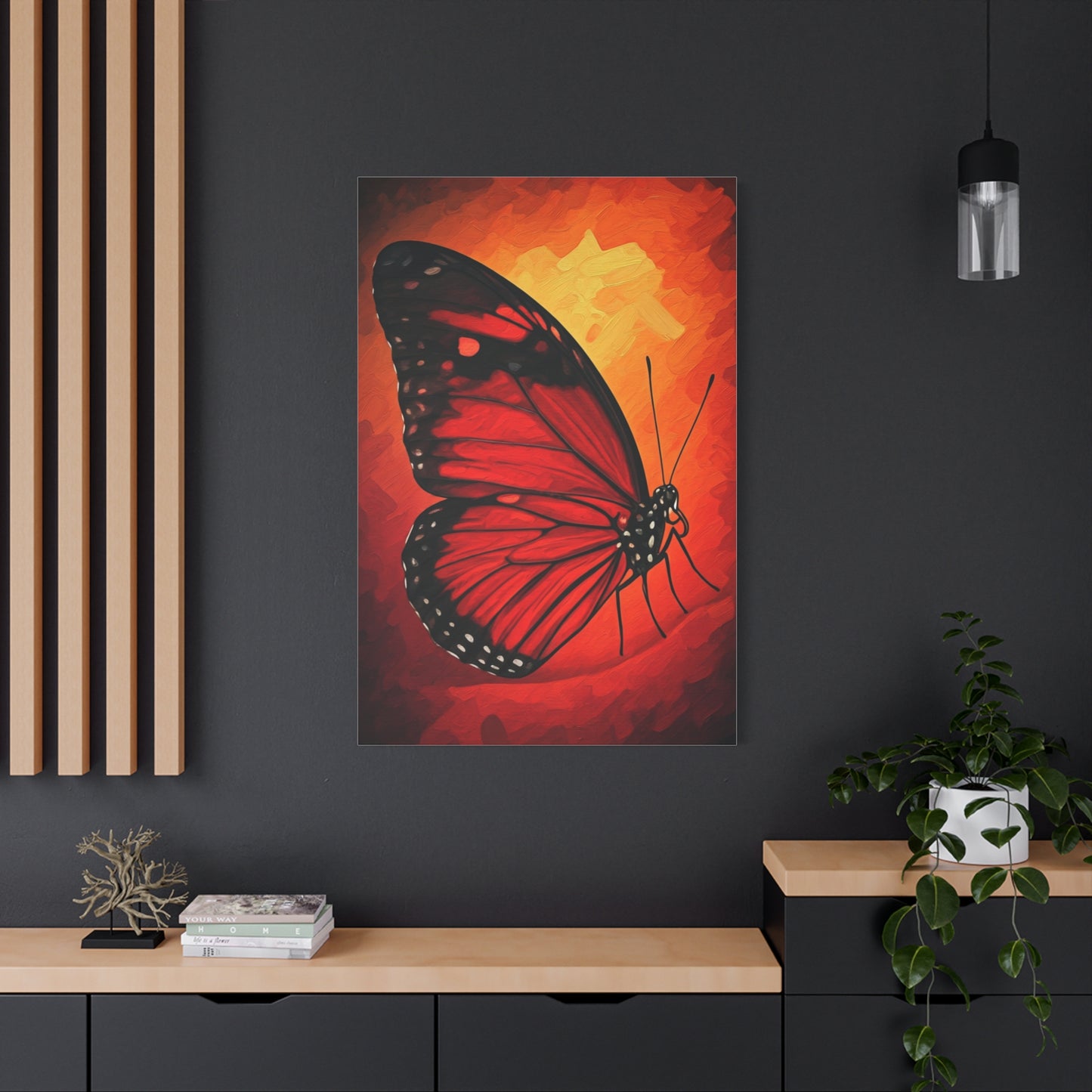 Crimson Butterfly Close-Up Wall Art & Canvas Prints