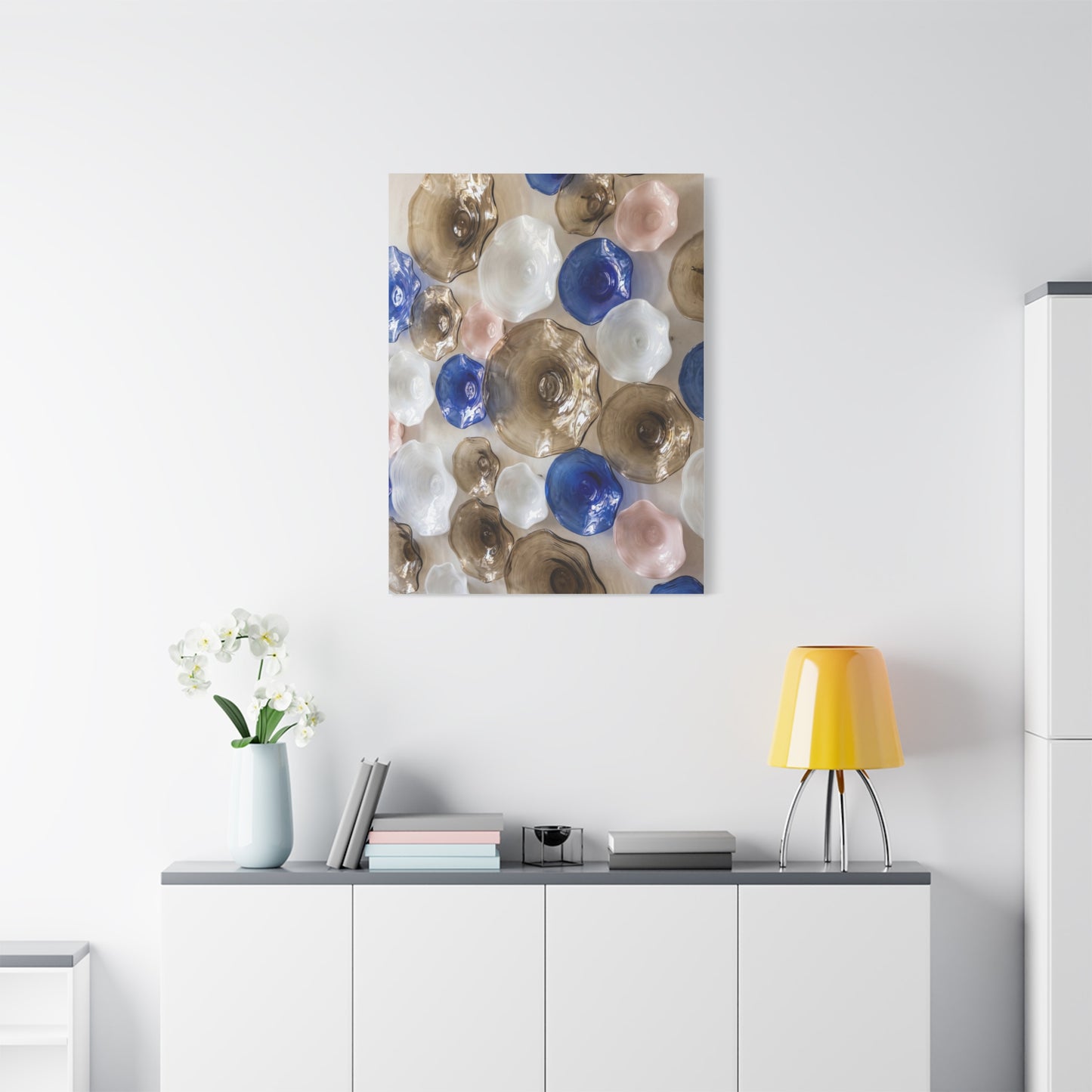 Glass Floral Mosaic Arrangement Wall Art & Canvas Print