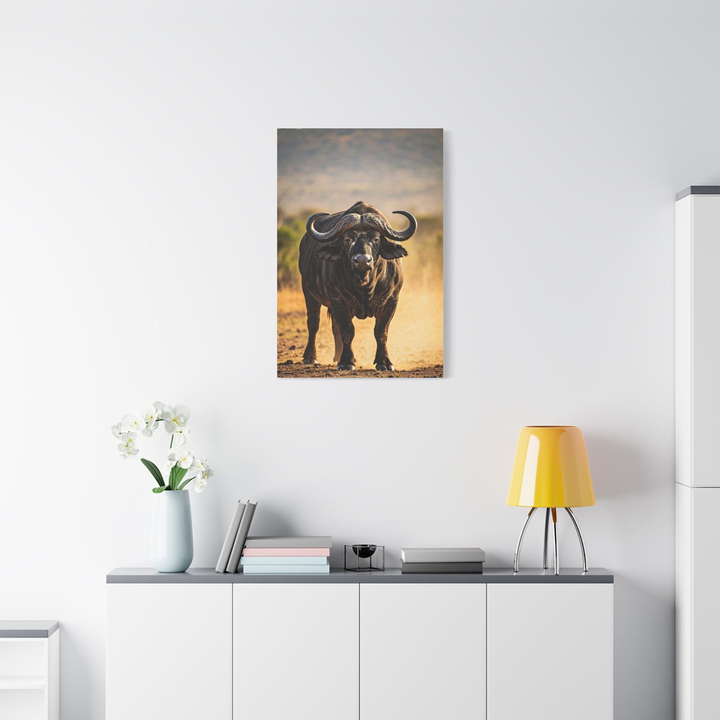 Powerful Buffalo Staring Forward Wall Art & Canvas Prints
