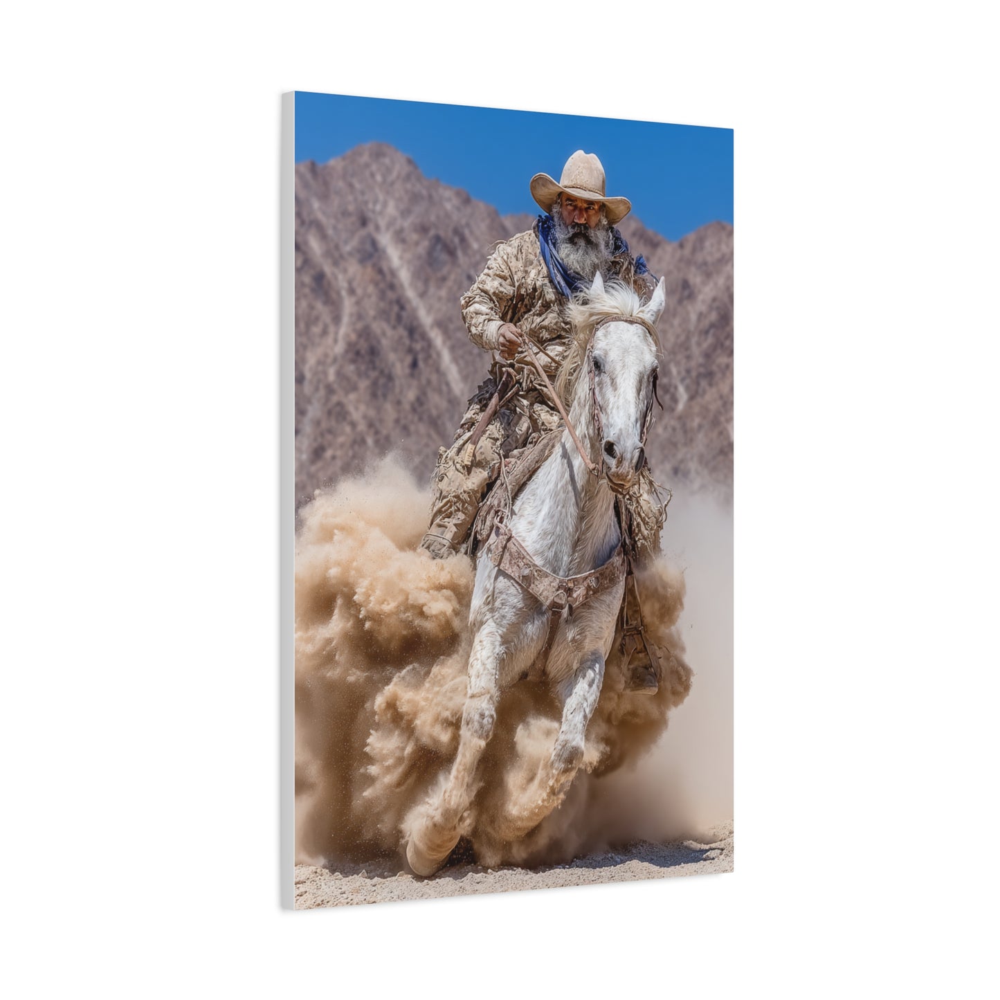Dust Storm Cowboy Gallop Wall Art & Canvas Print