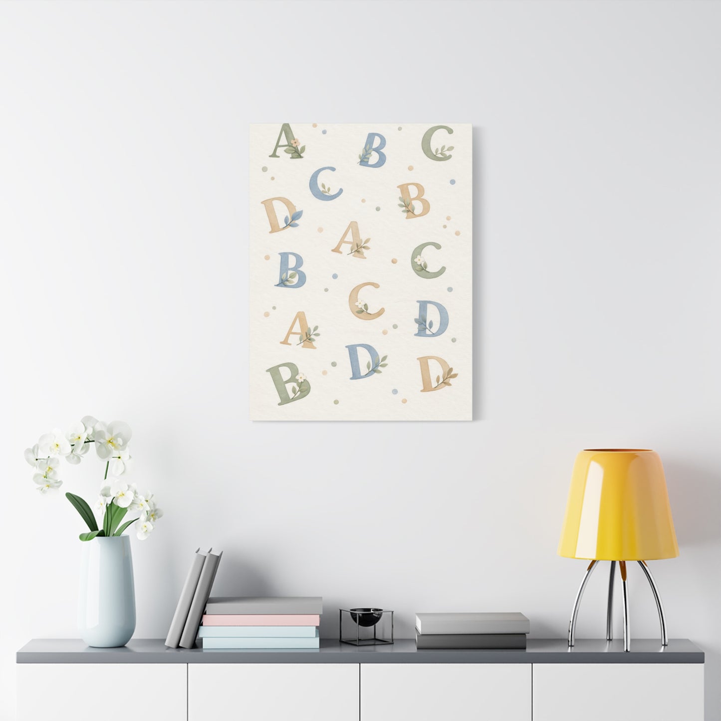 Botanical Alphabet Nursery Wall Art & Canvas Print