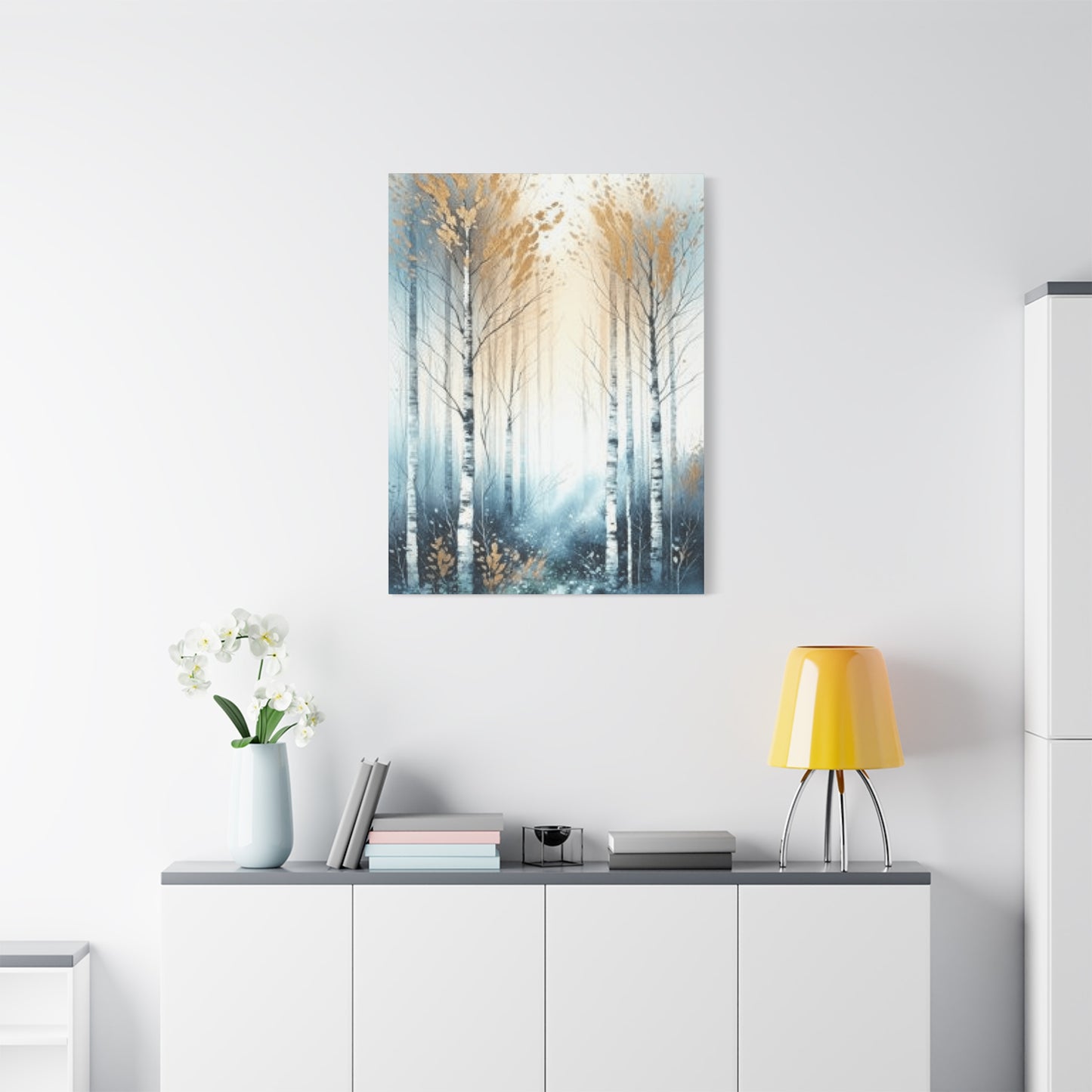 Bright Birch Trees Painting Wall Art & Canvas Prints