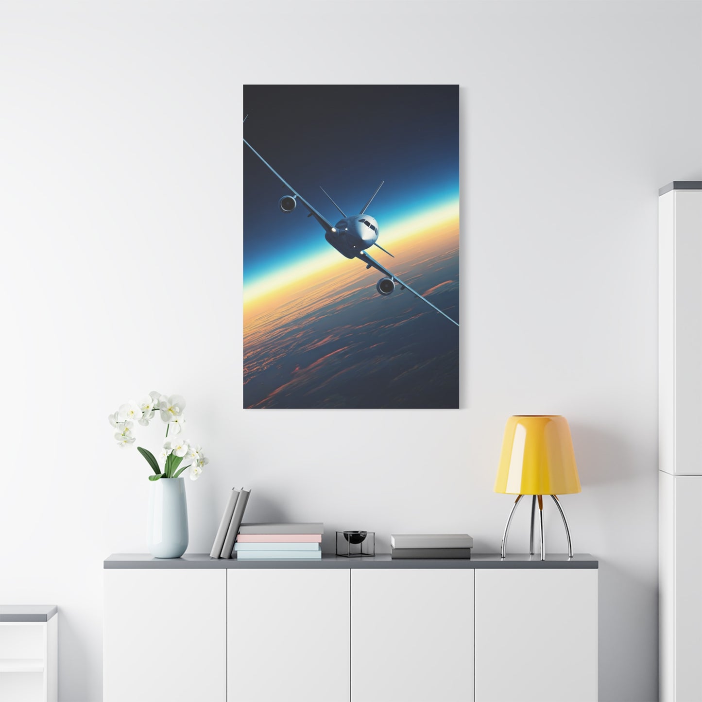 Sunset Jet Flight Path Wall Art & Canvas Prints
