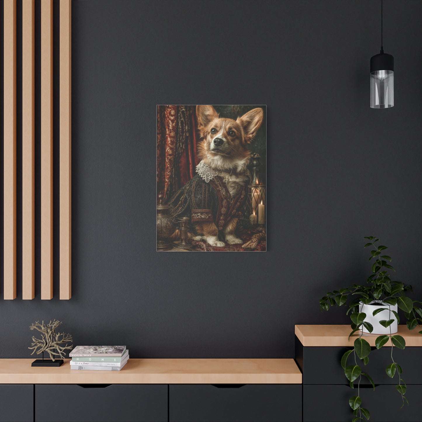 Aristocratic Corgi in Renaissance Attire Wall Art & Canvas Print