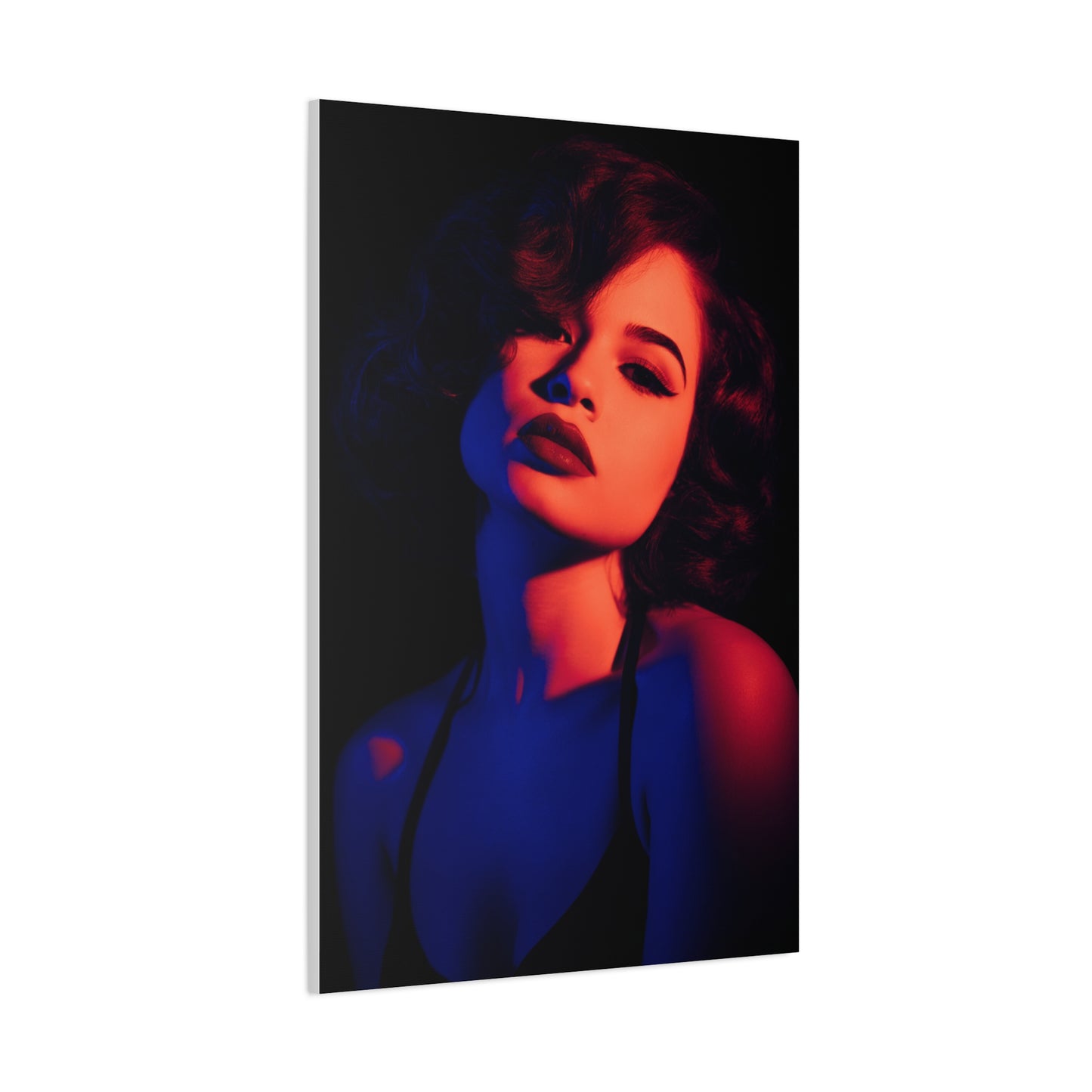 Neon Shadow Fashion Portrait Wall Art & Canvas Print