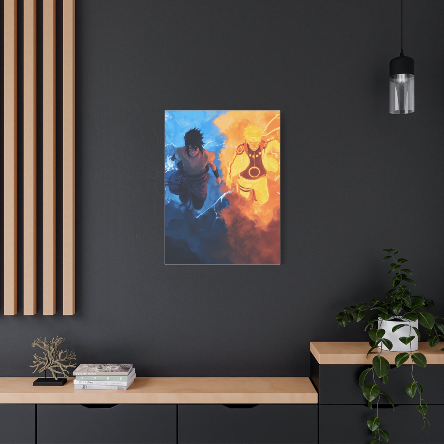 Naruto Uzumaki and Sasuke Uchiha Elemental Divide Wall Art & Canvas Print