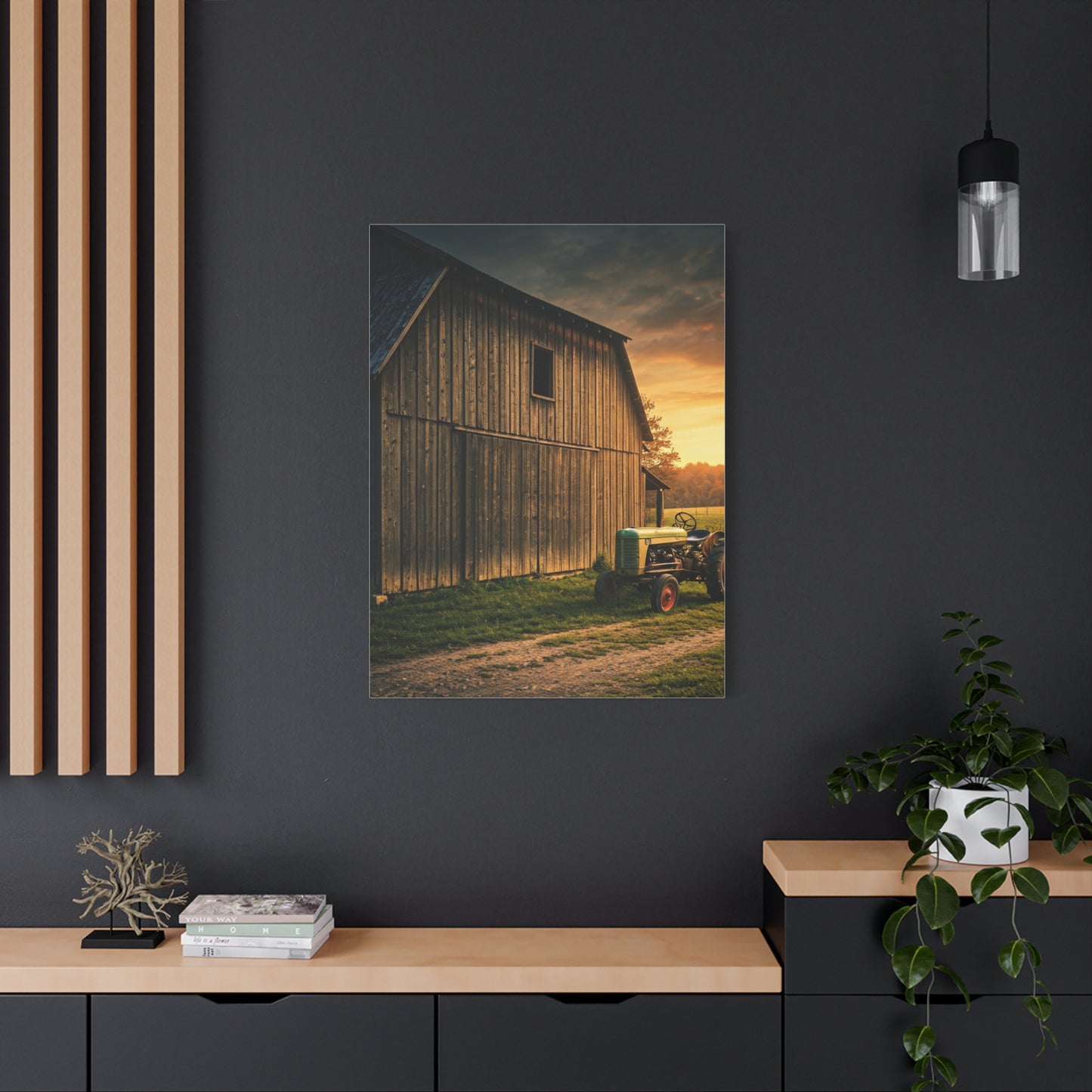 Vintage Tractor by Rustic Barn Wall Art & Canvas Prints