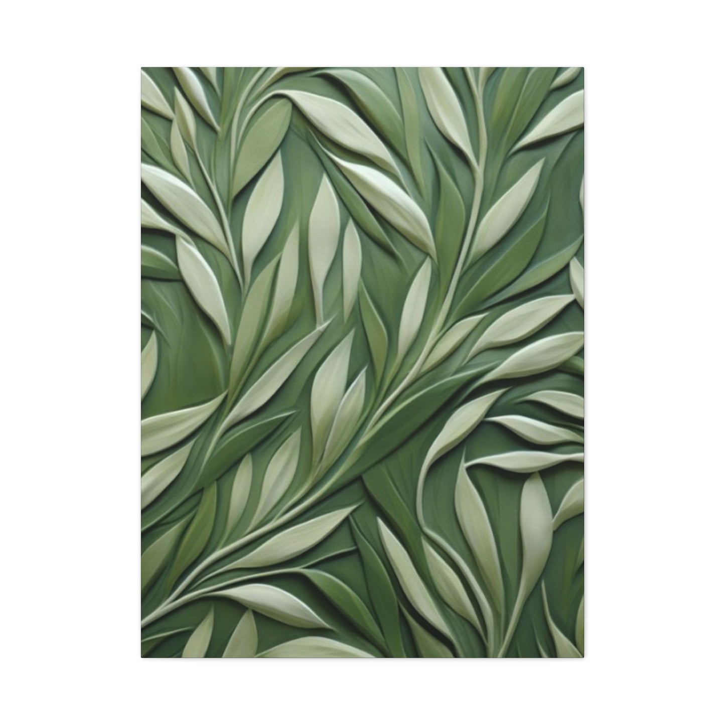 Olive Green Texture Leaves Prints Wall Art & Canvas Prints