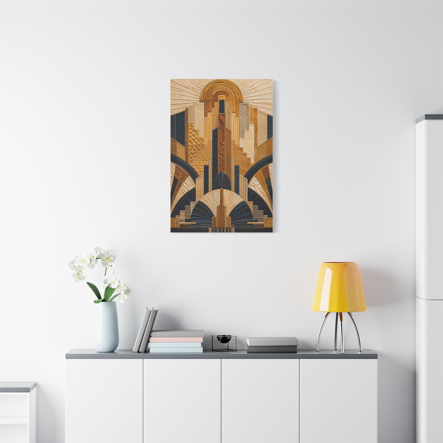 Art Deco Textile Geometric Tapestry Wall Art & Canvas Print