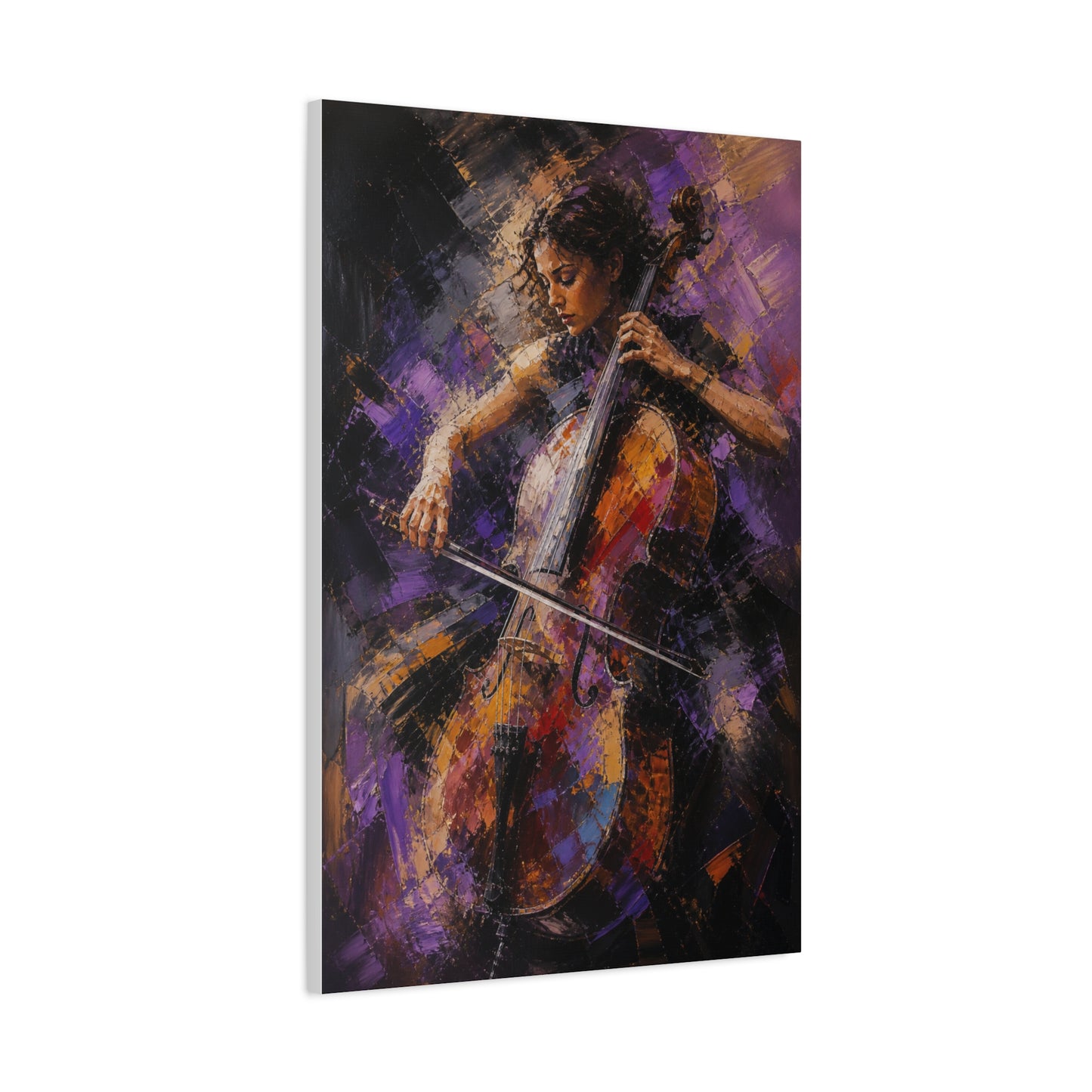 Abstract Cellist Motion Painting Wall Art & Canvas Print