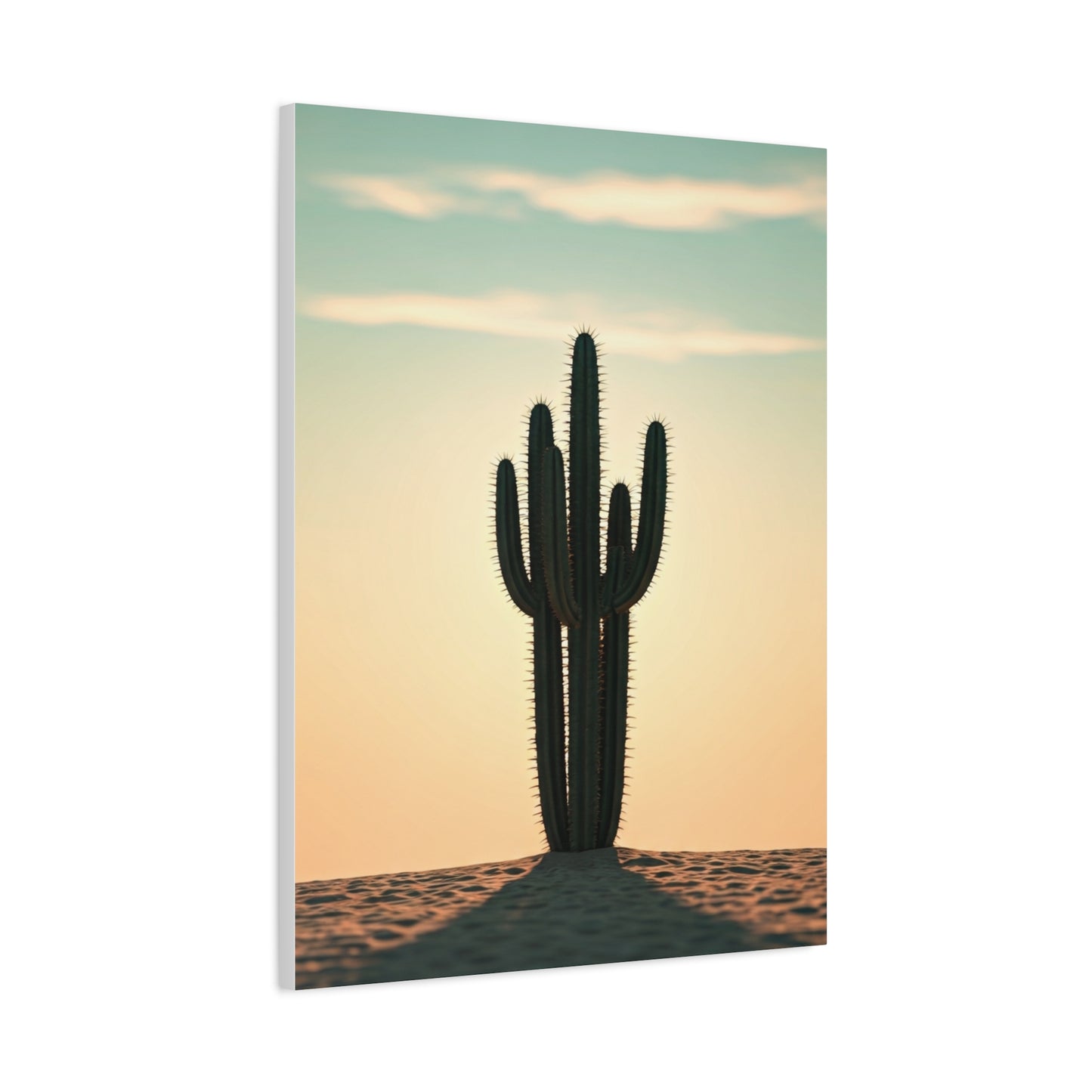 Lone Saguaro Desert Sunset Silhouette Wall Art & Canvas Prints