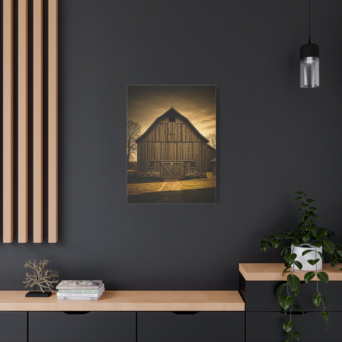 Classic Wooden Barn with Country Path Wall Art & Canvas Prints