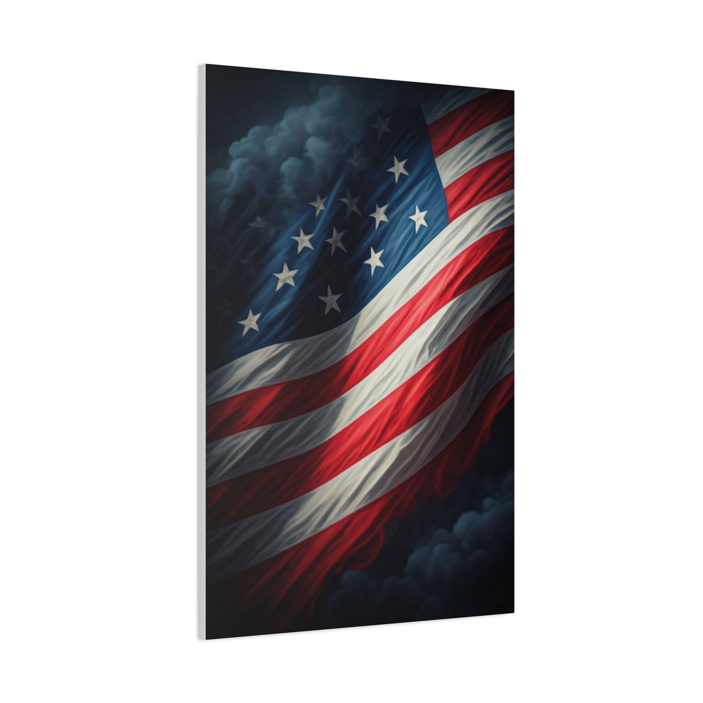 Stormlit American Flag Strength Wall Art & Canvas Prints