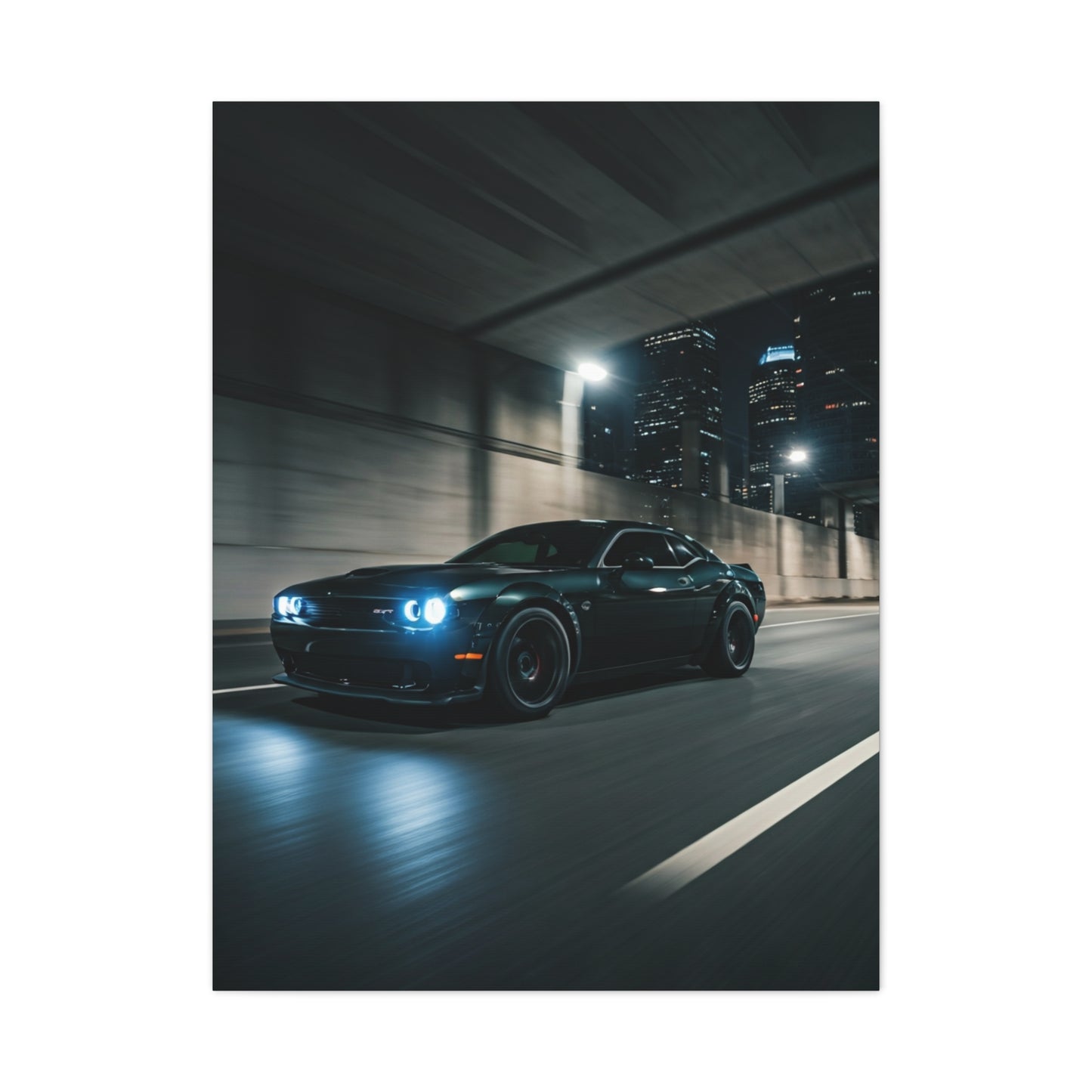 Dodge Challenger SRT Night Tunnel Motion Wall Art & Canvas Prints