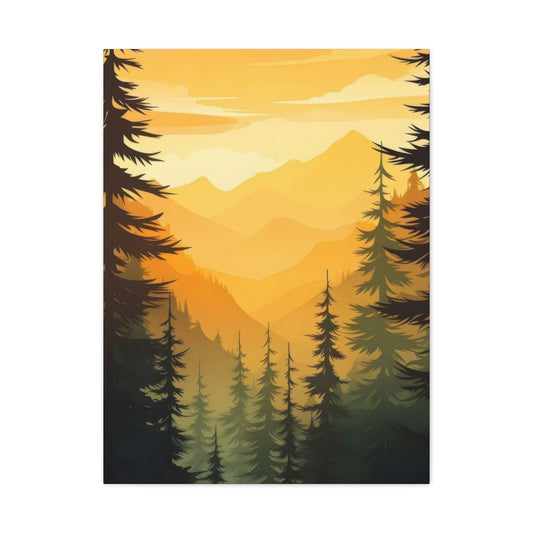 Sunset In Forest Wall Art & Canvas Prints
