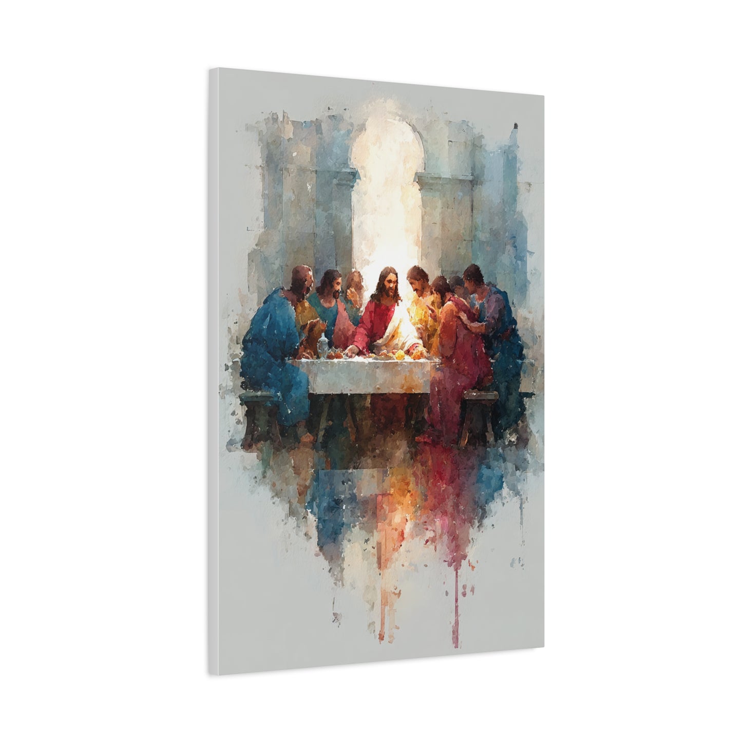 The Last Supper Watercolor Reflection Wall Art & Canvas Print