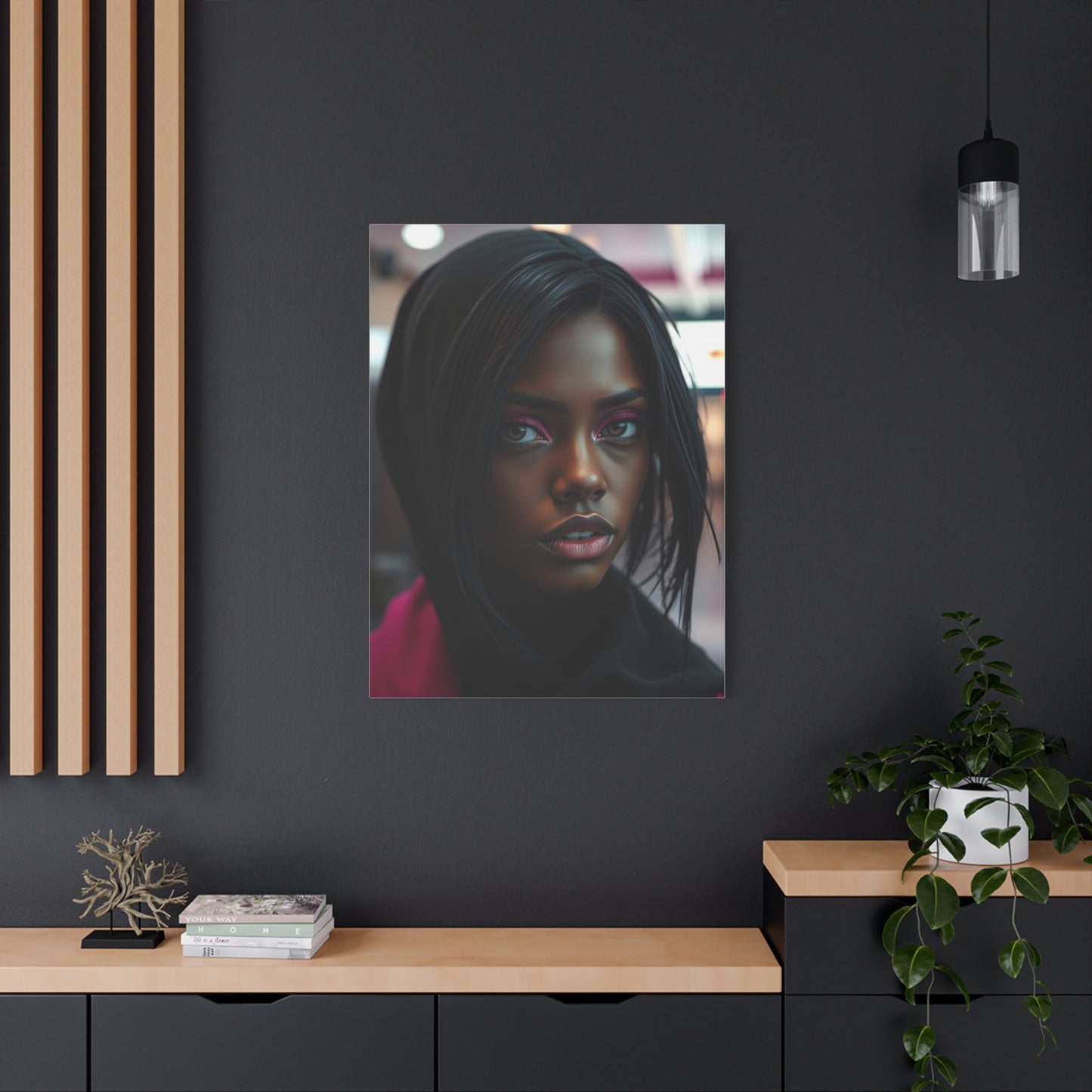 Vision Black & Pink Art Art Wall Art & Canvas Print